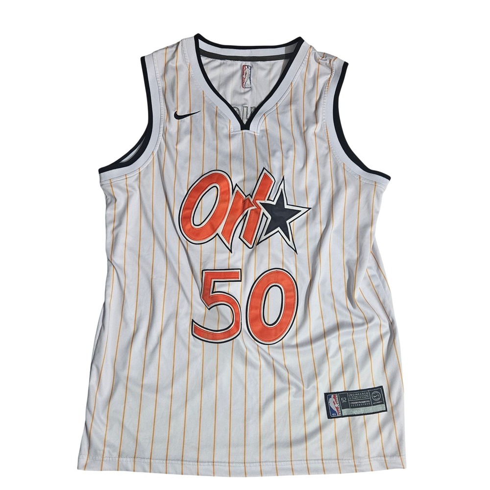 Nike Orlando Magic Cole Anthony 50 City Edition Jersey White Orange Mens 52 XL - Picture 1 of 7